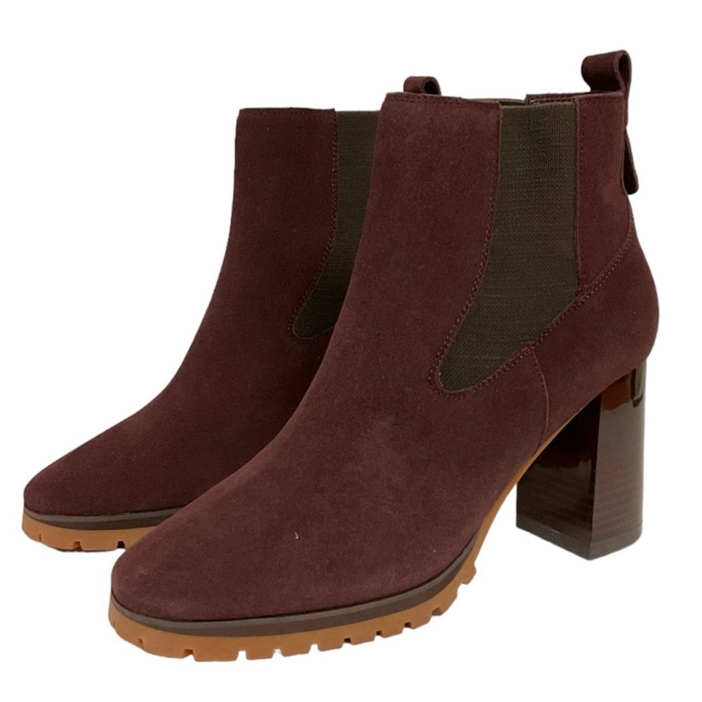 Sanctuary Burgundy Ravish Chelsea Suede Bootie Size 10 NWOB